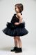 Fluffy tulle dress for girls "Selena" with ruffles on a cotton lining. Perfect for graduation, birthdays, and photo shoots. Color: black. Size: 86