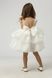 Fluffy satin dress with a white organza skirt for girls &ldquo;Pearl&rdquo; for graduation, birthdays, and photo shoots (with pearls and a bow). Color: beige, milky white. Size: 86
